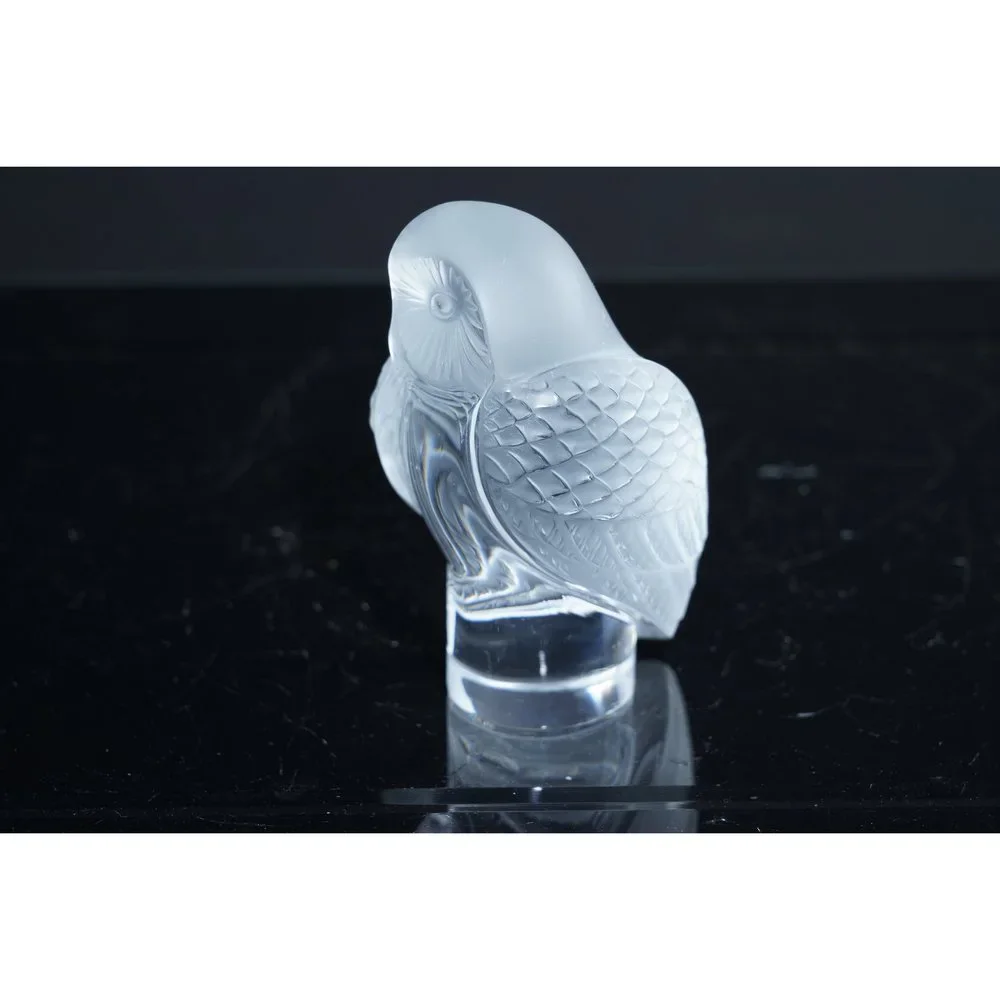 French Lalique Owl Paperweight